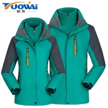 厂家直销新款户外登山服冲锋衣男女士两件套可拆卸防风防水滑雪服