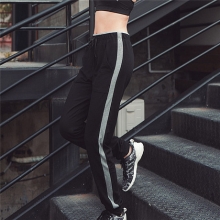 跨境 宽松运动裤 2017新款跑步休闲长裤女士 正反拼色健身裤
