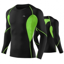 亚马逊爆款订制黑色运动紧身衣速干长袖T恤跑步训练压缩健身服