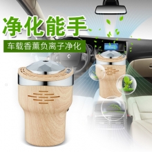 厂家直销车载空气净化器负离子USB车载木纹香薰机家用加湿器