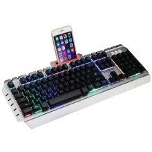 前行者LK008金属机械手感键盘 彩虹发光键盘 网吧游戏电脑键盘